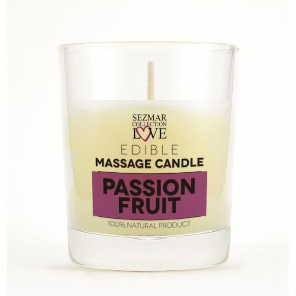 Sezmar Love massagekaars Passion Fruit 100 ml in glazen potje