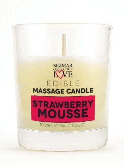 Sezmar Love massagekaars Strawberry Mousse 100 ml in glazen potje